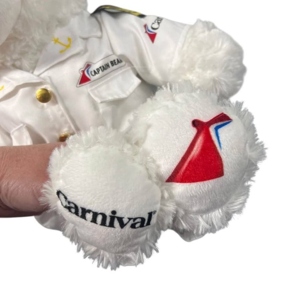 Build-A-Bear Exclusive Carnival Cruise Line White Bear Plush In Captains Uniform - Picture 2 of 6